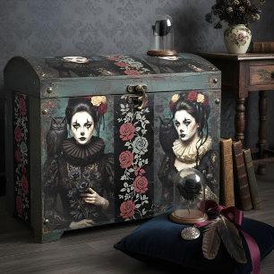 Decoupage Gothic Rose Queen – Dark Romantic Art  Tissue Paper