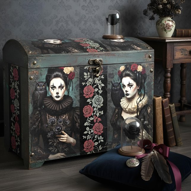 Decoupage Gothic Rose Queen – Dark Romantic Art  Tissue Paper (Creator Uploaded)