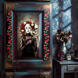 Decoupage Gothic Rose Queen – Dark Romantic Art  Tissue Paper