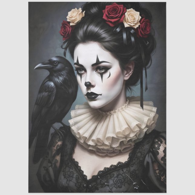 Decoupage Gothic Rose Queen – Dark Romantic Art  Tissue Paper (Front)