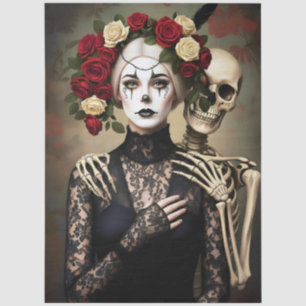 Decoupage Gothic Rose Queen – Dark Romantic Art  Tissue Paper
