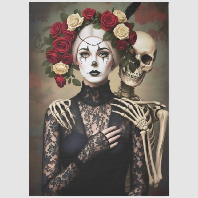 Decoupage Gothic Rose Queen – Dark Romantic Art  Tissue Paper (Front)