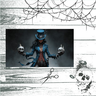 Decoupage Gothic Woman Blue Candlebearer Tissue Paper