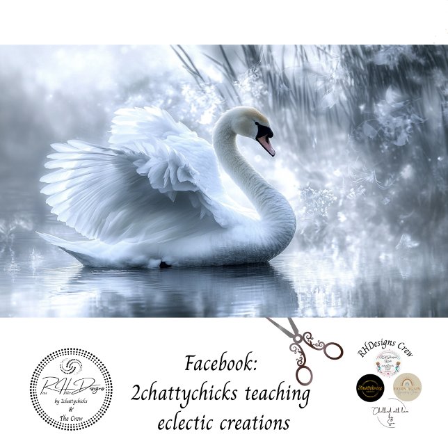 Decoupage Graceful Swan Pond Reflection  Tissue Paper (Creator Uploaded)