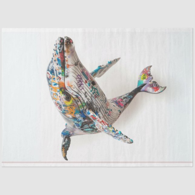 Decoupage Graffiti Dolphin  Tissue Paper (Front)