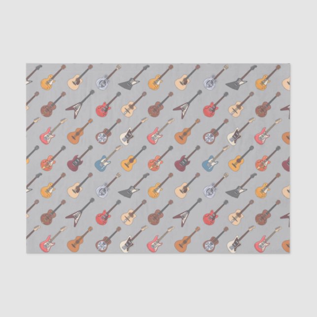 Decoupage Guitar Birthday Party Tissue Paper (Front)