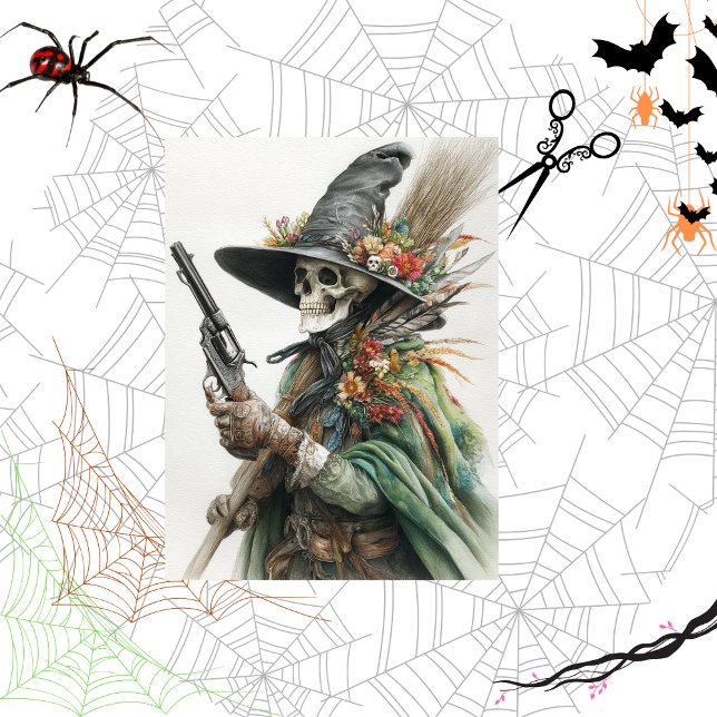 Decoupage Halloween Witch Bringing Redemption  Tissue Paper (Creator Uploaded)
