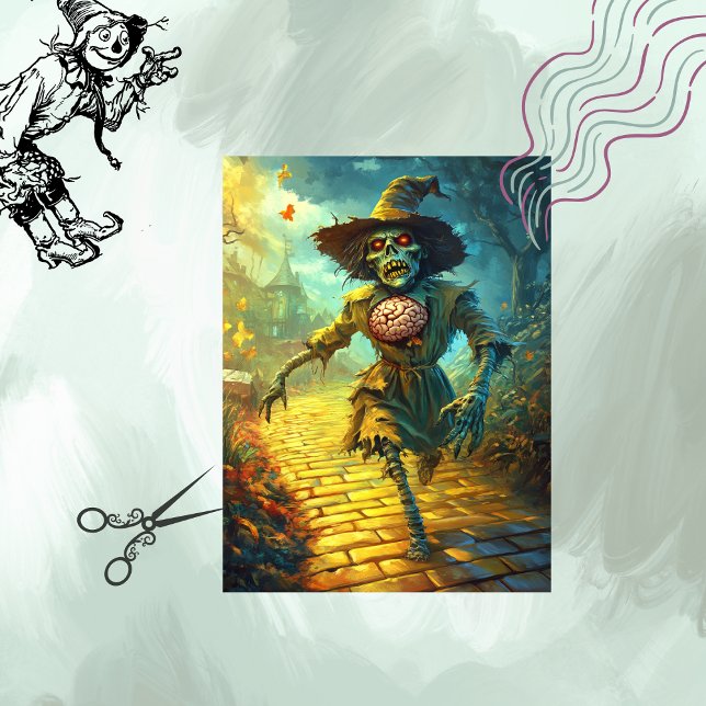 Decoupage Haunted Scarecrow Yellow brick Road Tissue Paper (Creator Uploaded)