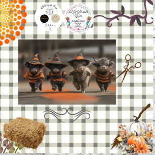 Decoupage Highland Calves Celebrate Halloween  Tissue Paper