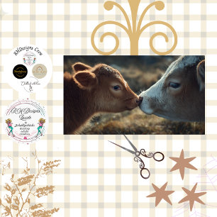 Decoupage Highland Cow Calf Nose to Nose  Tissue Paper