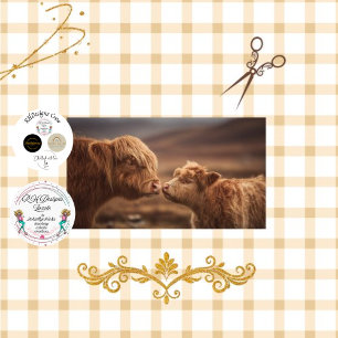 Decoupage Highland Cow & Calf Nuzzling  Tissue Paper