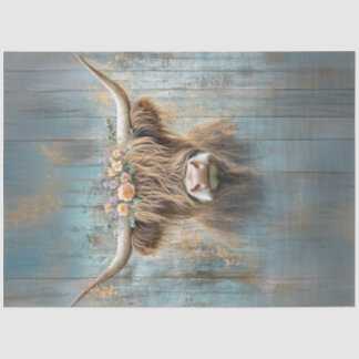 Decoupage Highland Cow Farmhouse Style  Tissue Paper