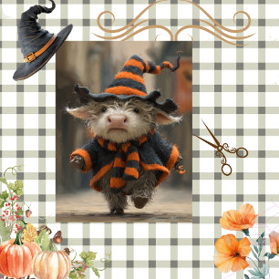 Decoupage Highland Cow Witchy Halloween Decor Tissue Paper