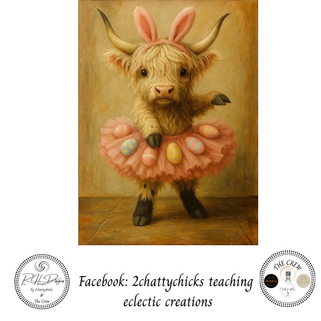 Decoupage Highland Easter Ballerina In Pink  Tissue Paper (Creator Uploaded)
