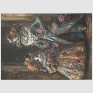 Decoupage Historical Elaborate Dressed Cats Tissue Paper