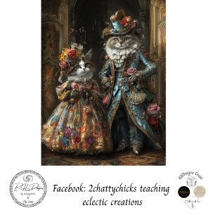 Decoupage Historical Elaborate Dressed Cats  Tissue Paper