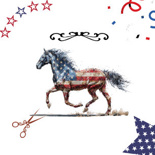 Decoupage Horse Flag Patriotic Mixed Media Tissue Paper