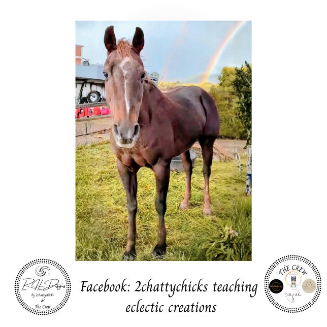 Decoupage Horse in Field Rainbow  Tissue Paper (Creator Uploaded)