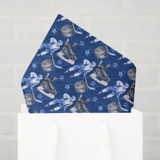 Decoupage Ice Hockey Birthday Party Tissue Paper (Gift Bag)