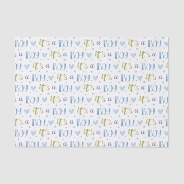 Decoupage It's a Boy Baby Shower Tissue Paper (Front)