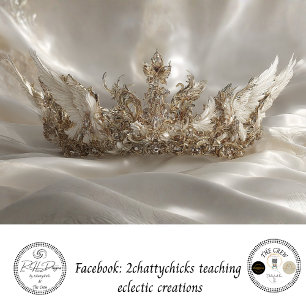 Decoupage Ivory Crown Wing Elements Filigree Tissue Paper