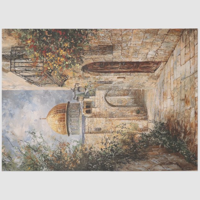 Decoupage Jerusalem Dome of the Rock  Tissue Paper (Front)
