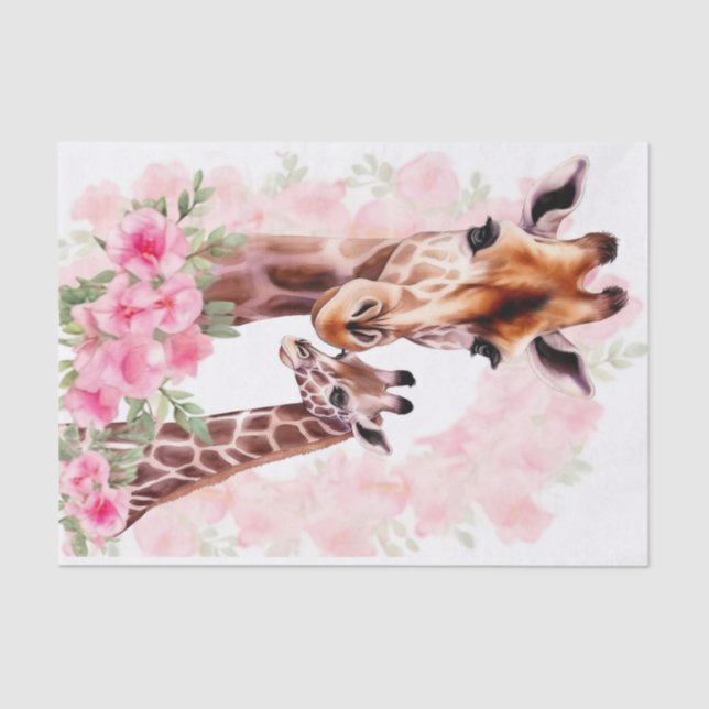 Decoupage jungle giraffe lovers  tissue paper (Front)