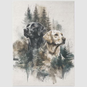 Decoupage Labrador Retrievers Black Gold Tissue Paper