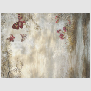 Decoupage Left Side Story Book Design Landscape Tissue Paper