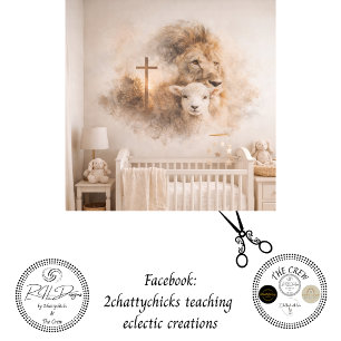 Decoupage Lion Cross Lamb Double Exposure Art  Tissue Paper