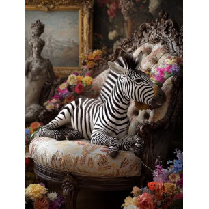 Decoupage Luxurious Zebra Vintage Armchair   Tissue Paper