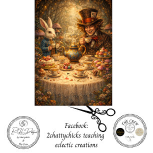 Decoupage Mad Hatter Adventurous Tea Party Tissue Paper