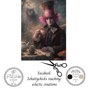 Decoupage Mad Hatter Garden Tea Party Tissue Paper