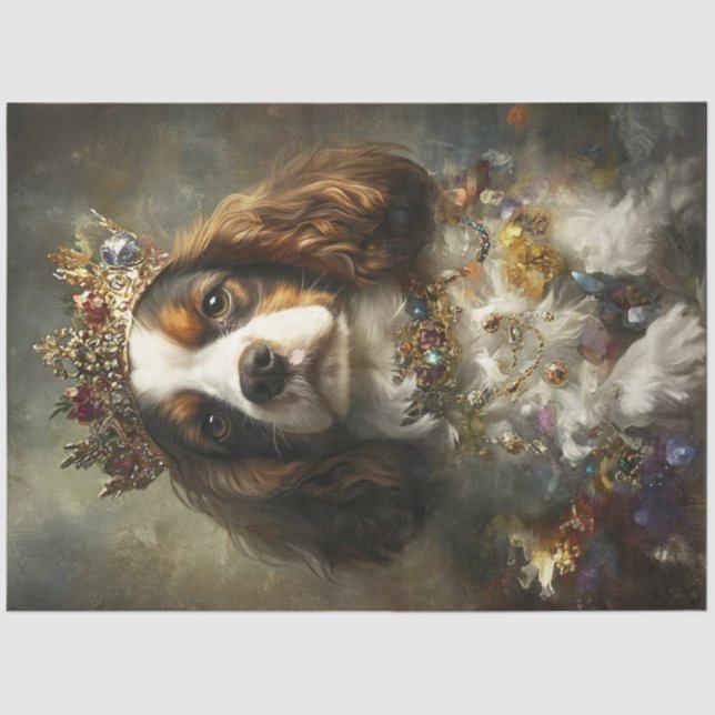 Decoupage Majestic Cavalier King Charles Spaniel  Tissue Paper (Front)