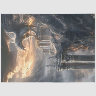 Decoupage Majestic Creature in Roman Architecture Tissue Paper