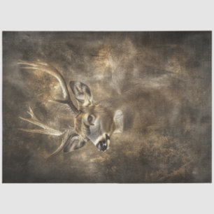 Decoupage Majestic Deer 9 Point Earthy Backgroud Tissue Paper