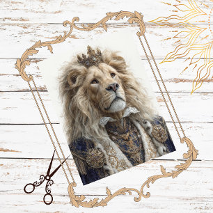 Decoupage Majestic Lion King Regal Design Jewelled Tissue Paper