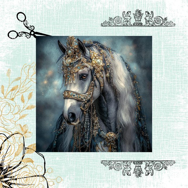 Decoupage Majestical  White Mare Lady Elegance Tissue Paper (Creator Uploaded)