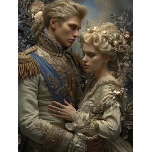 Decoupage Midnight Romance Regal Couple  Tissue Paper