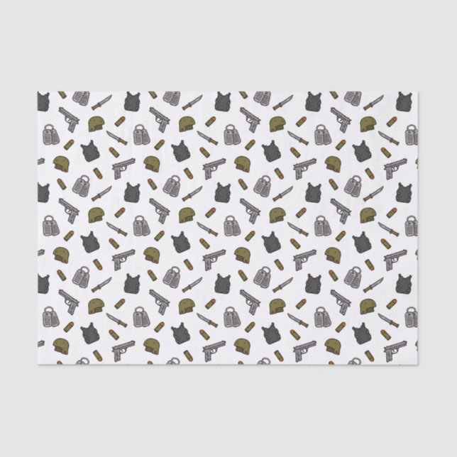 Decoupage Military Armed Forces Birthday Party Tissue Paper (Front)