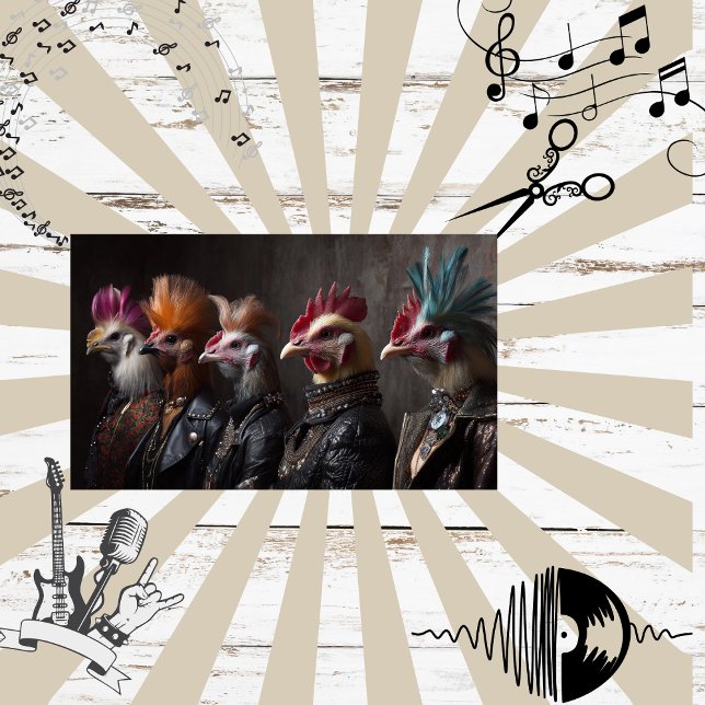 Decoupage Music Band Chickens Punk Style Tissue Paper (Creator Uploaded)