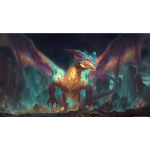 Decoupage Mystical Neon Iridescent Scaled Dragon  Tissue Paper