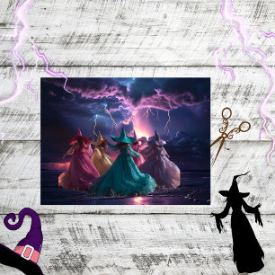Decoupage Mystical Witches Lightening Storm  Tissue Paper