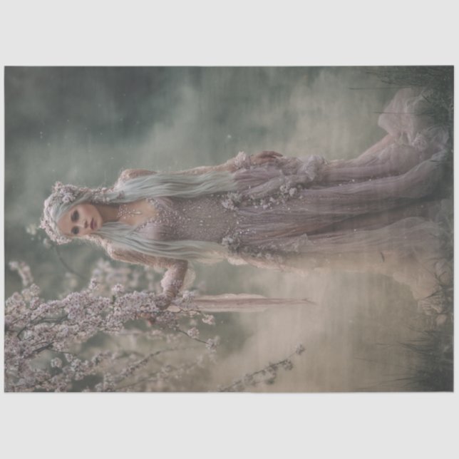 Decoupage Mystical Woman of Grace Timeless Charm  Tissue Paper (Front)