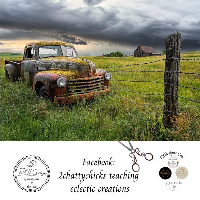 Decoupage Nostalgic Rusty Red Truck Old Barn Tissue Paper (Creator Uploaded)