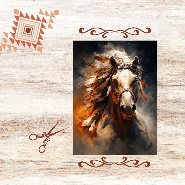 Decoupage Oil Painted Horse Portrait Art Tissue Paper (Creator Uploaded)