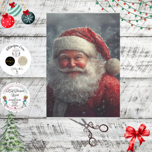 Decoupage Ole Saint Nick Santa Claus Tissue Paper