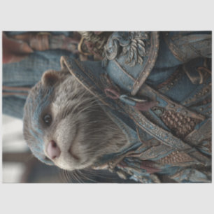 Decoupage Otter Warrior Blue Suit Tissue Paper