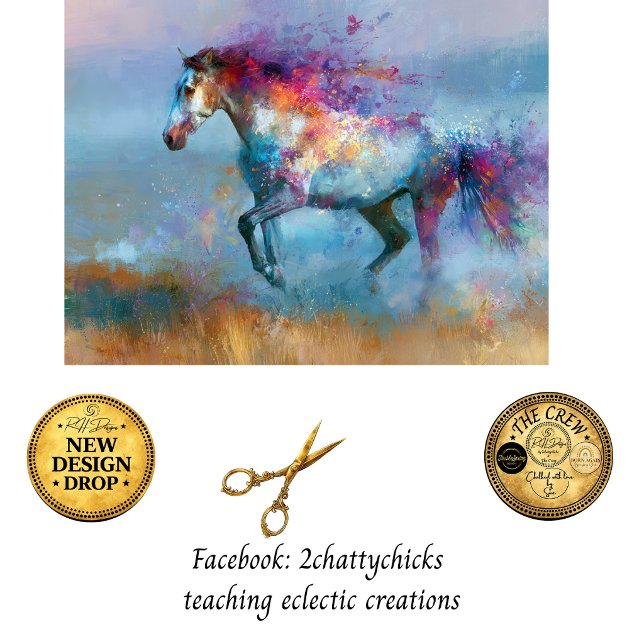Decoupage Painted Horse Collection Bold Colour  Tissue Paper (Creator Uploaded)