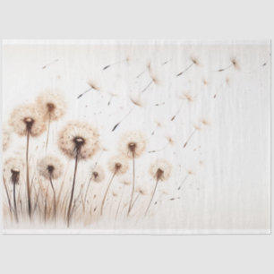 Decoupage Paper Botanical Dandelion Flowers